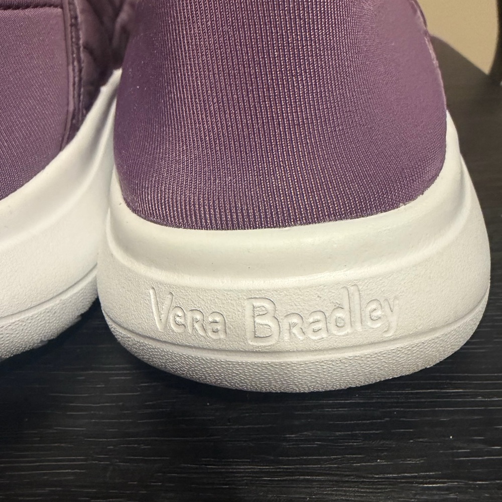 Vera Bradley VB Cloud Convertible Slip-On Shoes Purple Tonal Floral Quilted Sz 7 - Picture 9 of 13